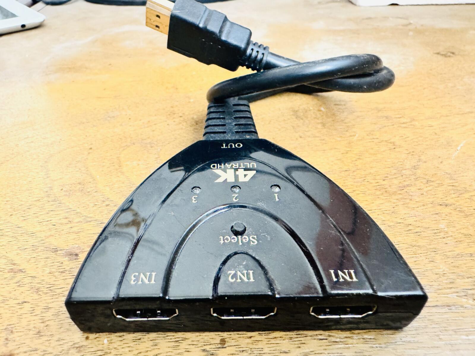 Switch HDMI 3 en 1 con Selector 🎮📺 | 4K Ultra HD | Conecta Múltiples Dispositivos